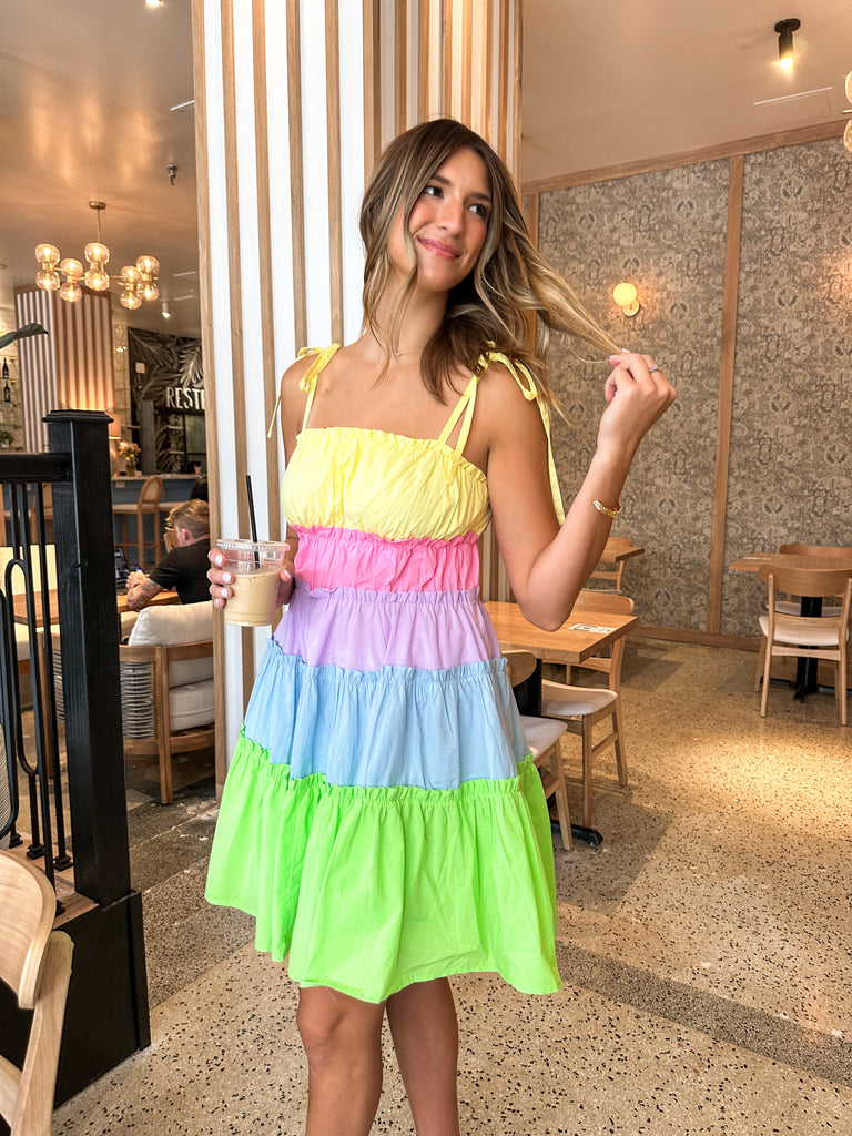 Color block sale mini dress