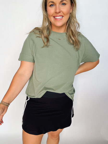 Shoreline Pima Cotton Tee- Moss-K. Ellis Boutique