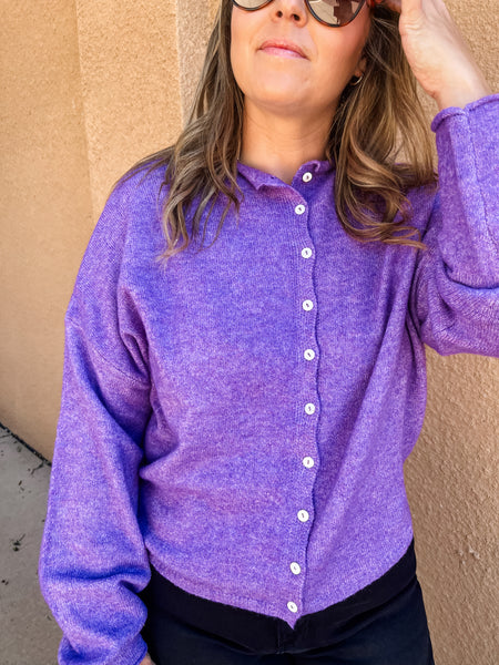 Piper Cardigan- Purple-K. Ellis Boutique