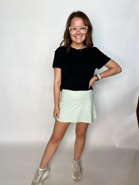 Butter High Waist Skort- Mint-K. Ellis Boutique