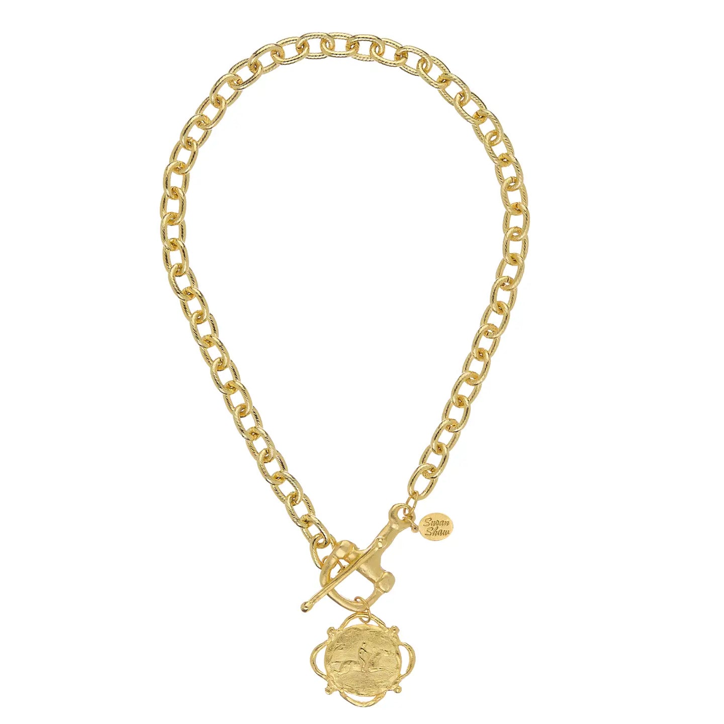 Susan Shaw- Gold Horse Bit Toggle Necklace-K. Ellis Boutique