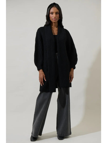 Haelie Oversized Cardigan- Black-K. Ellis Boutique
