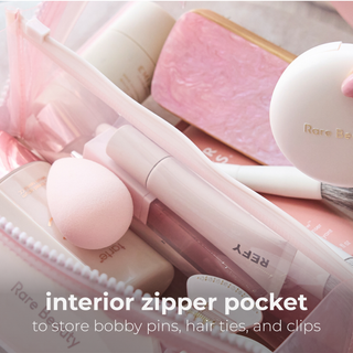 Jelly Cosmetic Bag – Ballet Pink Bow Lay-Flat Makeup Bag