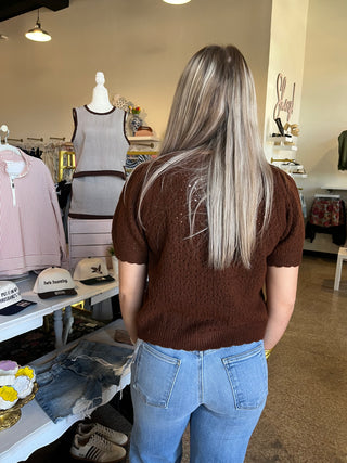 Cozy Charm Cardigan- Brown-Short Sleeve Top-K. Ellis Boutique