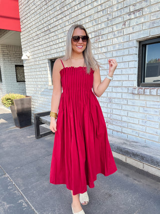 Rosalie Pleated Dress-Midi/Maxi Dress-K. Ellis Boutique