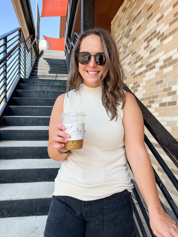 Sleeveless Mock Neck Top - Cream-K. Ellis Boutique