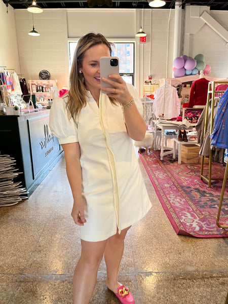 Vivienne Mini Dress- White-K. Ellis Boutique