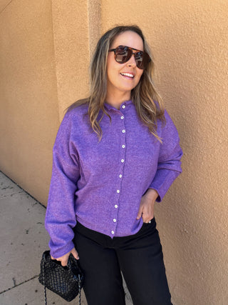 Piper Cardigan- Purple-Cardigans-K. Ellis Boutique
