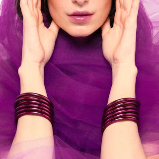 Amethyst All Weather Bangles® (Set of 6) - Serenity Prayer-K. Ellis Boutique