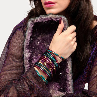 Amethyst All Weather Bangles® (Set of 6) - Serenity Prayer-K. Ellis Boutique