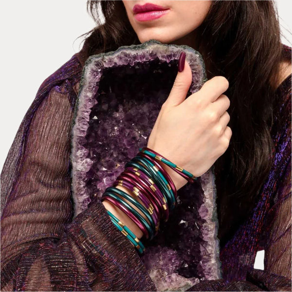 Amethyst All Weather Bangles® (Set of 6) - Serenity Prayer-K. Ellis Boutique