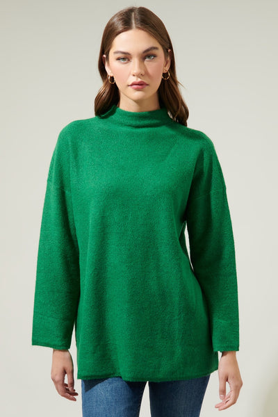 Loose Fit Tunic Sweater- Kelly Green-K. Ellis Boutique