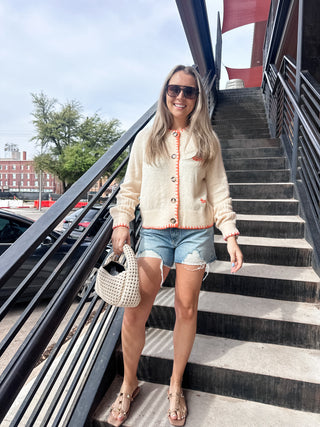 Mara Cardigan Cream- Frnch-Cardigans-K. Ellis Boutique