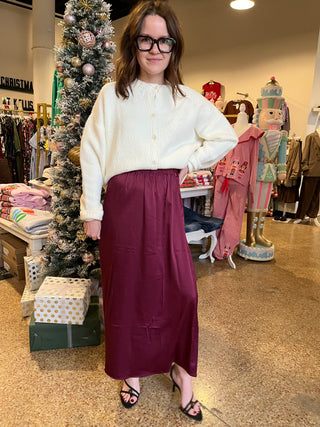 Herbert Skirt Bordeaux- FRNCH-K. Ellis Boutique