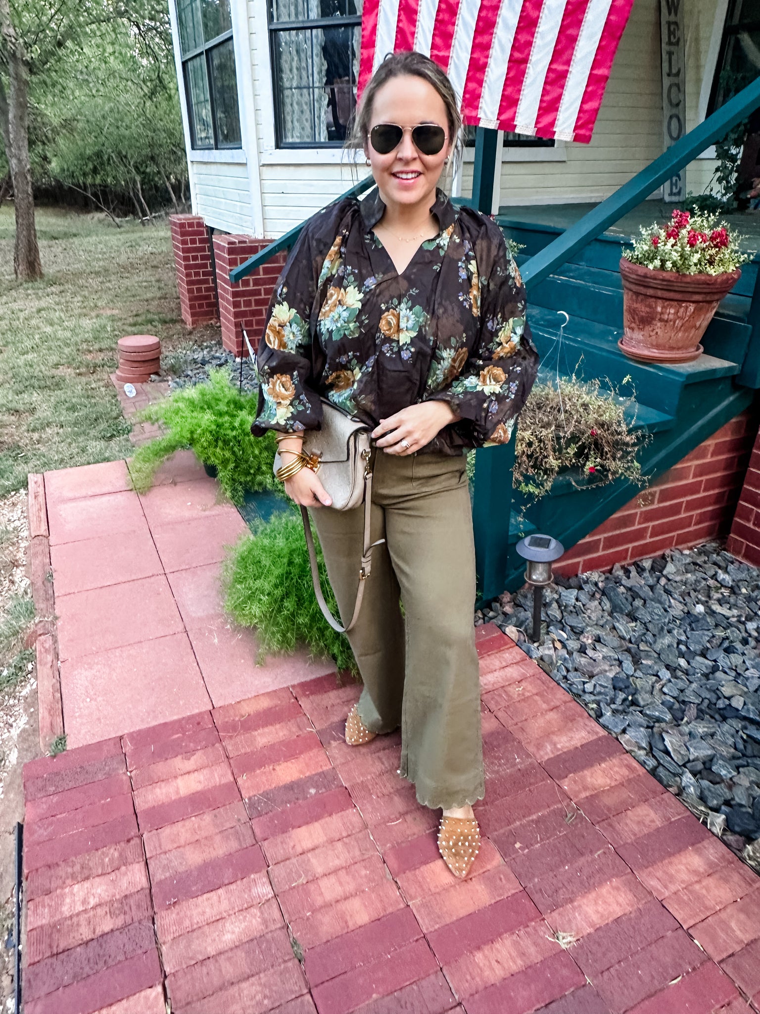 Scallop Trim Wide Leg Pants- Olive-K. Ellis Boutique