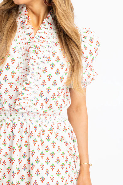 Digital Floral Ruffle Smock Maxi Dress- Karlie-K. Ellis Boutique