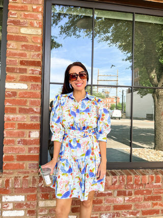 Spring Garden Peacock Mini Dress - Multi-K. Ellis Boutique