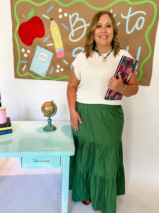 Tiered Midi Skirt - Forest-K. Ellis Boutique