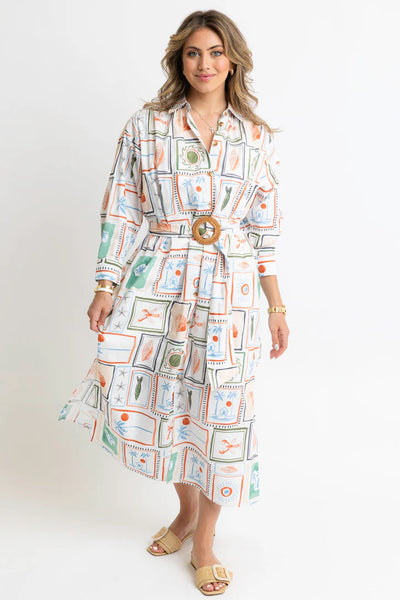 Karlie Capri Coast Shirt Dress- Ivory-K. Ellis Boutique