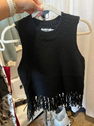 Tassel Sweater Tank-Sleeveless Top-K. Ellis Boutique