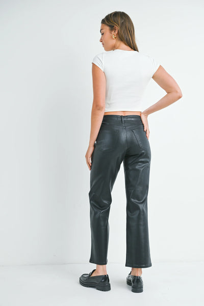 The Coated Straight leg- Just Black Denim-K. Ellis Boutique