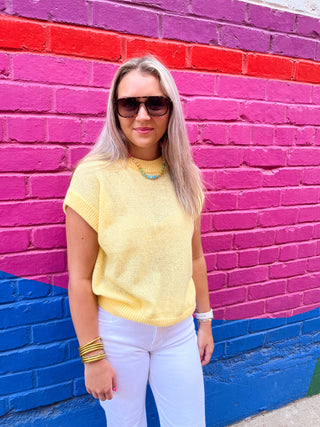 Golden Hour Knit Top-Short Sleeve Top-K. Ellis Boutique