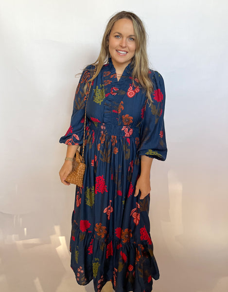 Mix Floral Midi- Midnight Mix-K. Ellis Boutique