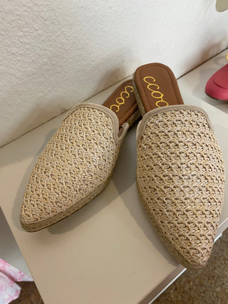 Raffia Mule- Cream-Shoe-K. Ellis Boutique