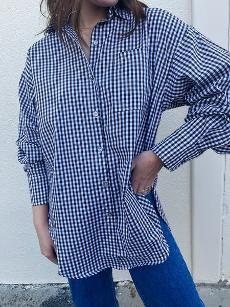 Nikka Checkered Button Up- Brown-K. Ellis Boutique