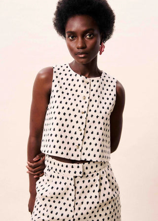 NAUTILUS Cream Vest- FRNCH-K. Ellis Boutique