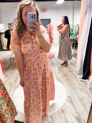 Summertime Feeling Tiered Maxi- Pink/Yellow-Midi-K. Ellis Boutique