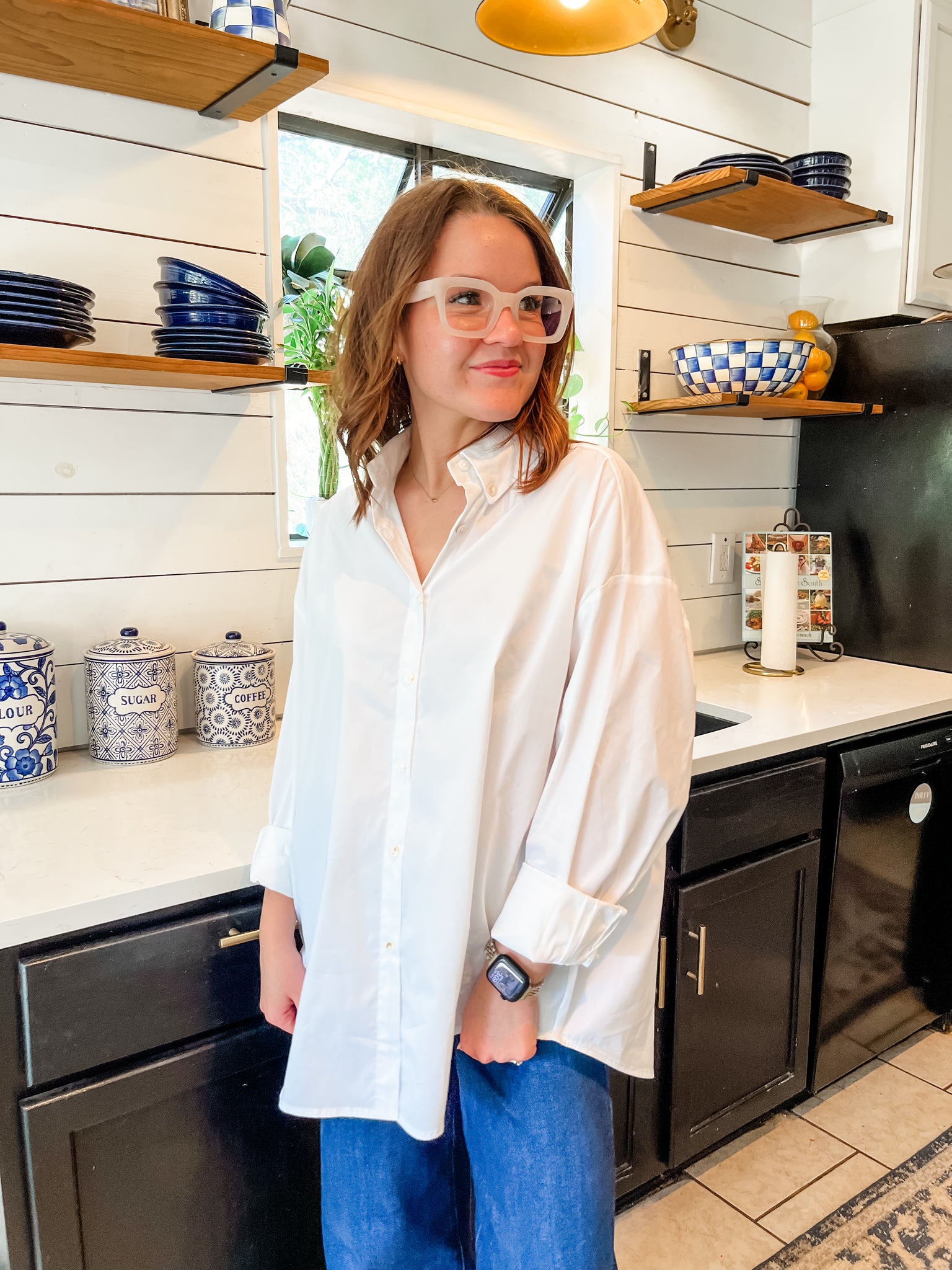 Reese Oversized Button Down- White-K. Ellis Boutique