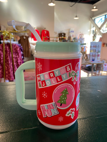 Thermo Jug - Holiday Stickers (Red)-K. Ellis Boutique