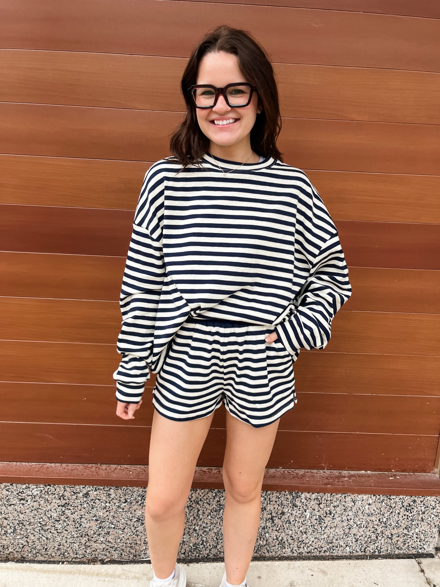 Brittany Navy Stripe Short Set-K. Ellis Boutique