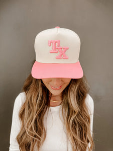 TX CANVAS CAP- PINK-K. Ellis Boutique