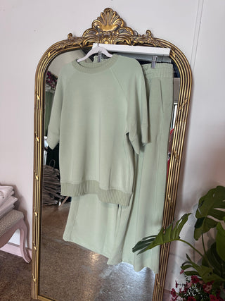 Scuba Luxe Short Sleeve Top- Pistachio Cream-Short Sleeve Top-K. Ellis Boutique