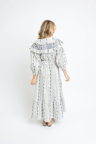 French Floral Peter Pan Emb Tier Maxi Dress- Karlie-K. Ellis Boutique