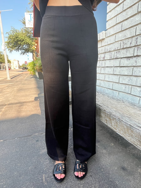 Knit Crop Pants - Black-K. Ellis Boutique