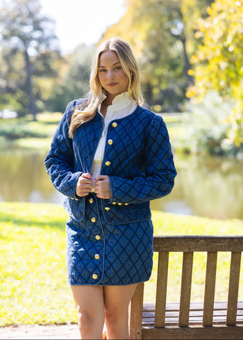 Denim Stitch Novelty Jacket- Jean-K. Ellis Boutique