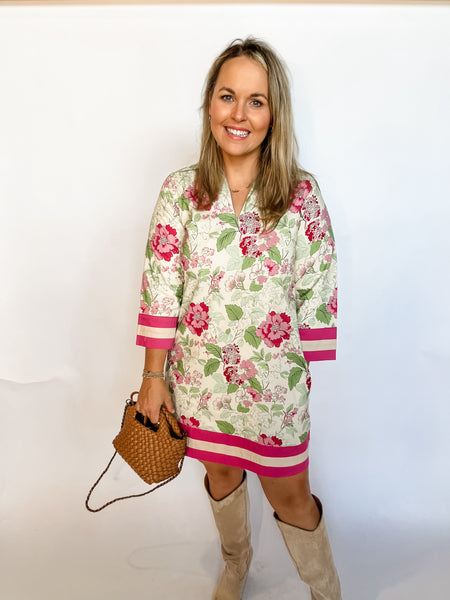 Floral Contrast Band Mini- Pink-K. Ellis Boutique