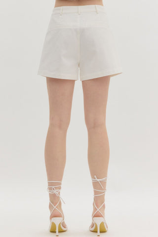 Solid Shorts - Off White-Shorts & SKirts-K. Ellis Boutique