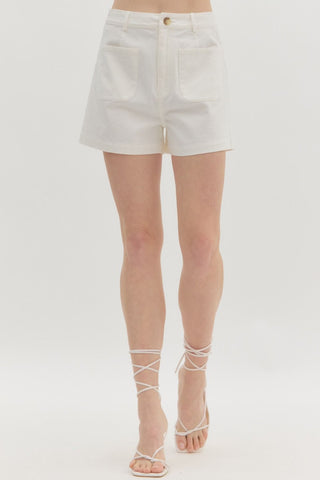Solid Shorts - Off White-Shorts & SKirts-K. Ellis Boutique