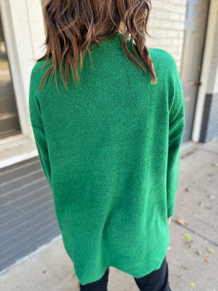 Loose Fit Tunic Sweater- Kelly Green-K. Ellis Boutique