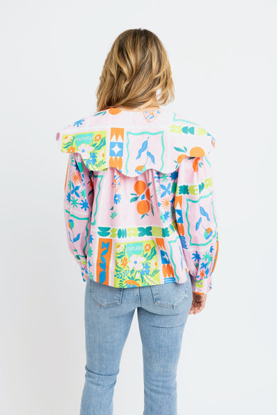 Karlie Floral Frame Collar Top-K. Ellis Boutique