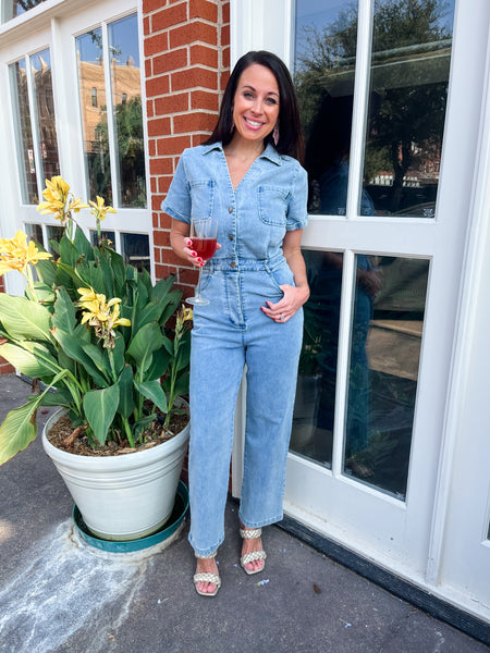 Denim Utility Jumpsuit- Karlie-K. Ellis Boutique