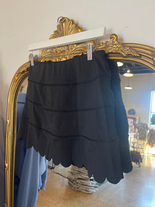 Karlie Scallop Solid Skort- Black-K. Ellis Boutique