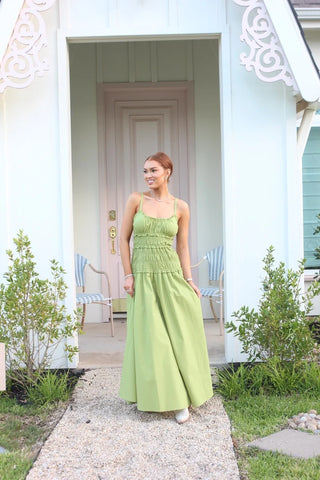 Solid Smock Cami Maxi Dress- Citrine-K. Ellis Boutique