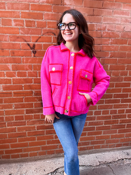 Menley Furry Contrast Jacket-K. Ellis Boutique