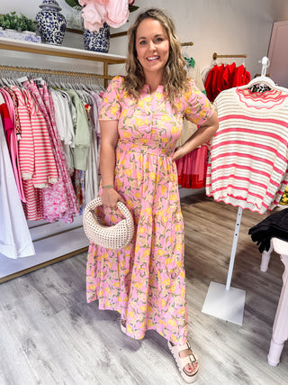 Summertime Feeling Tiered Maxi- Pink/Yellow-Midi-K. Ellis Boutique
