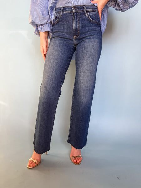 Just Black- Slim Palazzo w/ Scissor Cut- Dark